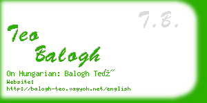 teo balogh business card